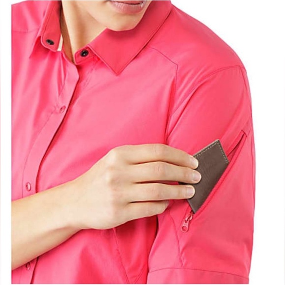 Arc’teryx Fernie Short Sleeve Nylon Snap Front Shirt in Pink Outdoors Hiking - Picture 11 of 16